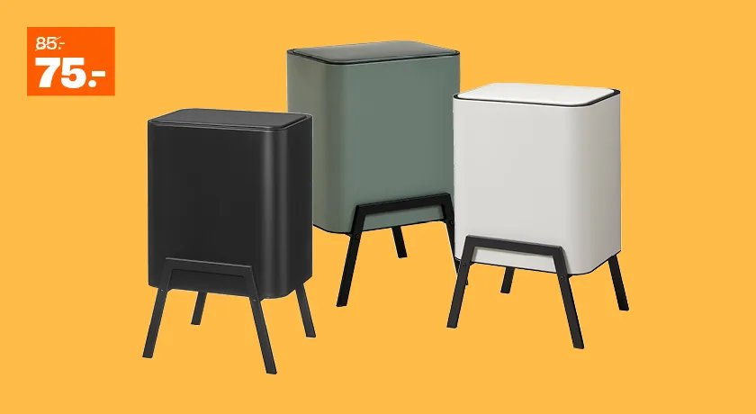 Prullenbak op pootjes 2X12,5L van €85 voor €75