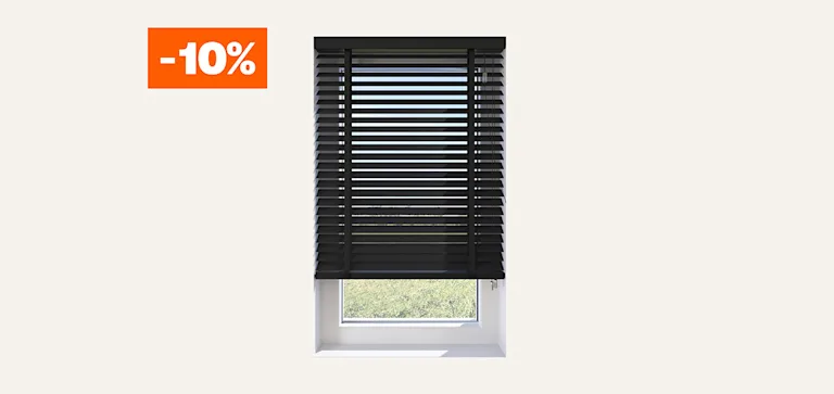 Alle houten jaloezieën op maat 10% korting