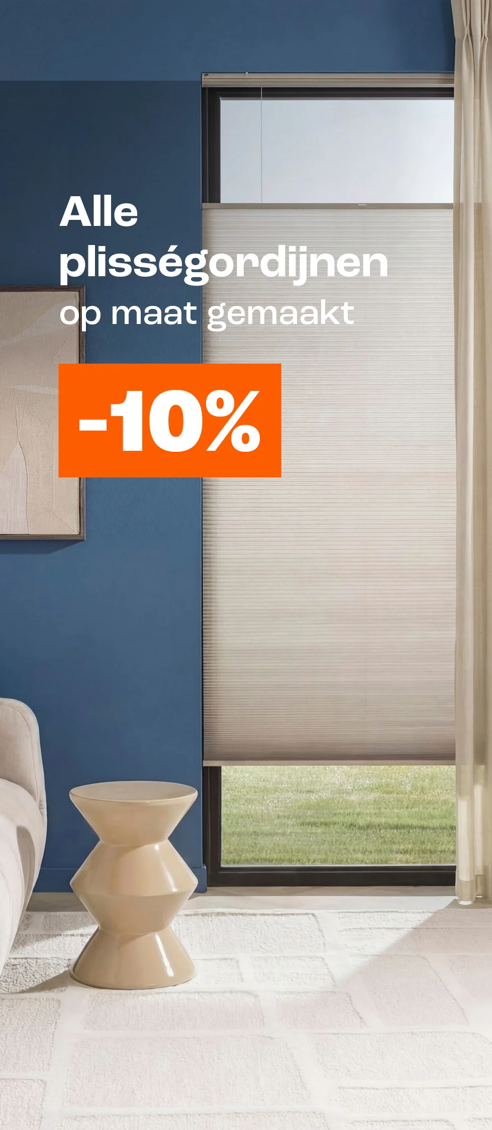 Alle plisségordijnen op maat 10% korting
