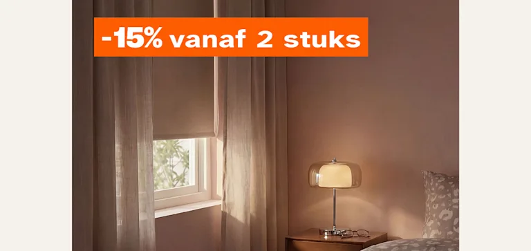15% op alle k&k rolgordijnen v.a. 2st