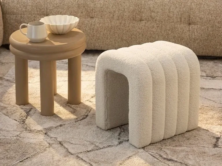 Scandinavische bijzettafel met bruine kleur en ribbelpoten