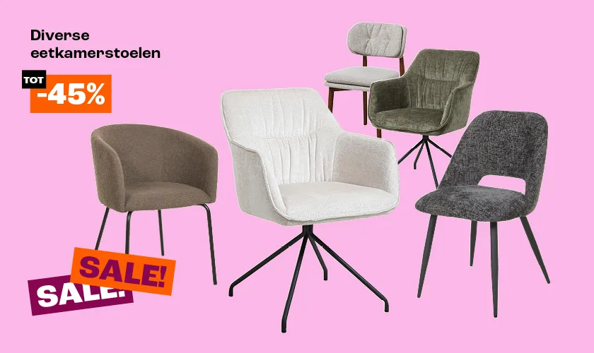 Tot 45% korting op diverse stoelen