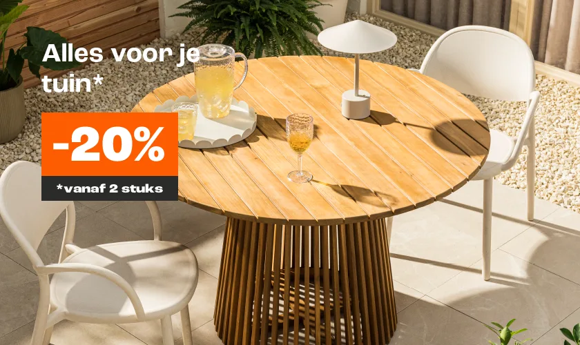20% korting op alles voor je tuin vanaf 2 stuks