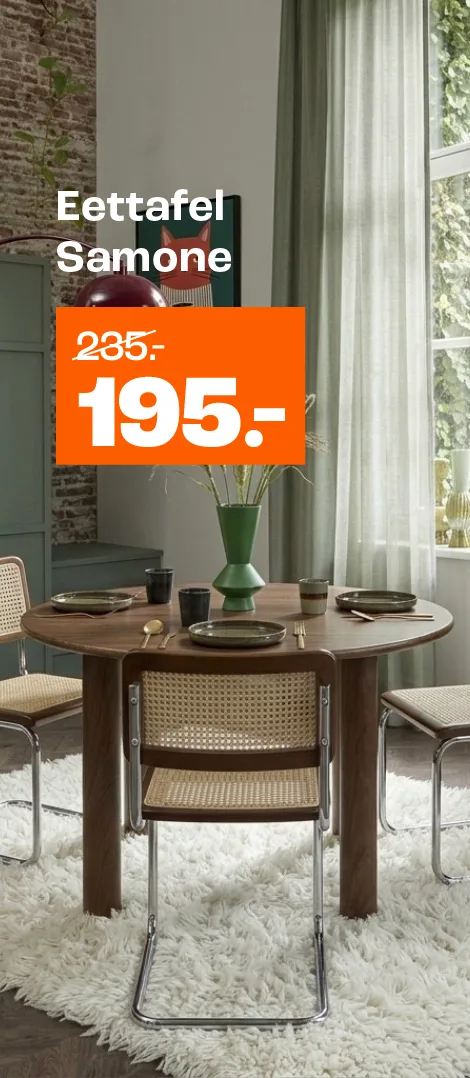 Eettafel Samone Walnoot van €235,- voor €195,-