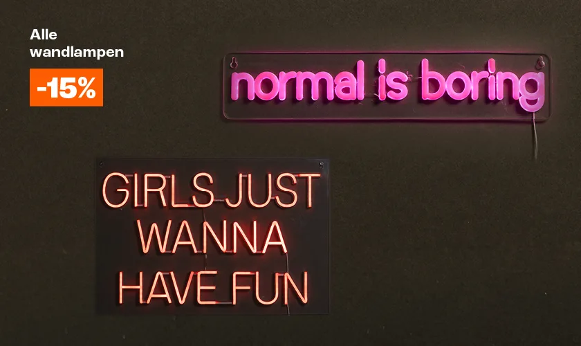 15% korting op alle wandlampen