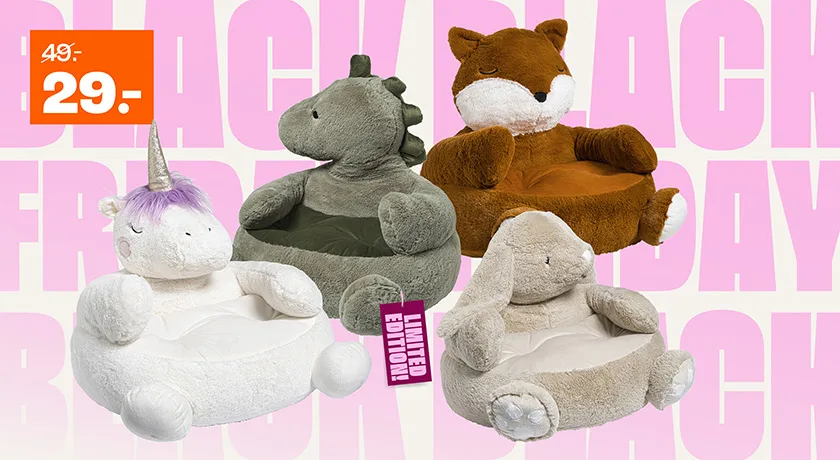 Diverse kinderpoefen van 49,- voor 29,- 