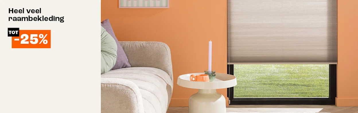 Tot 25% korting op heel veel raambekleding