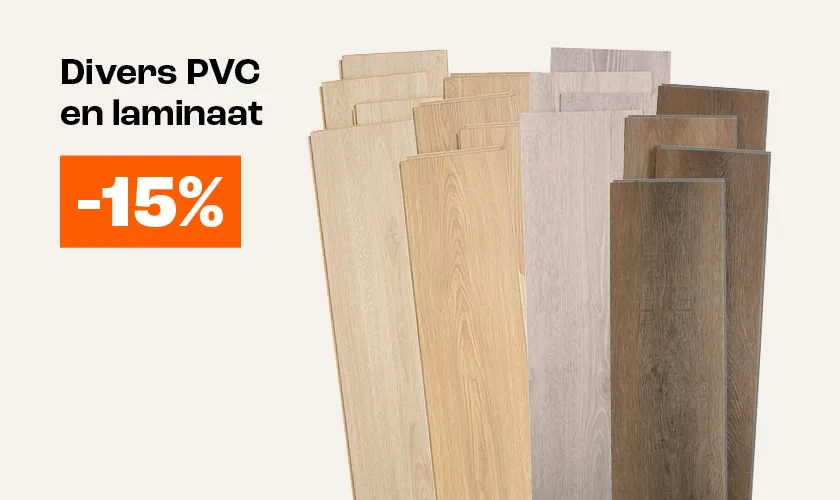 15% korting op diverse laminaat en pvc