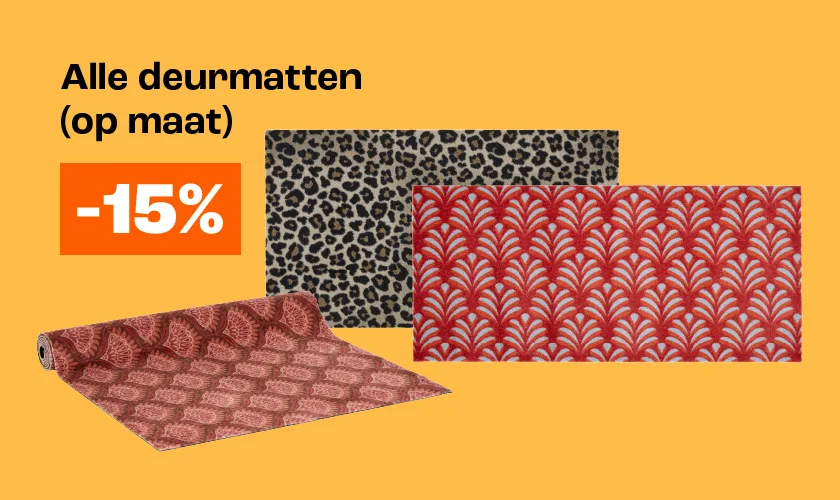 15% korting op alle deurmatten