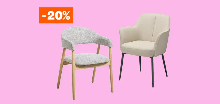 20% korting op alle eetkamerstoelen