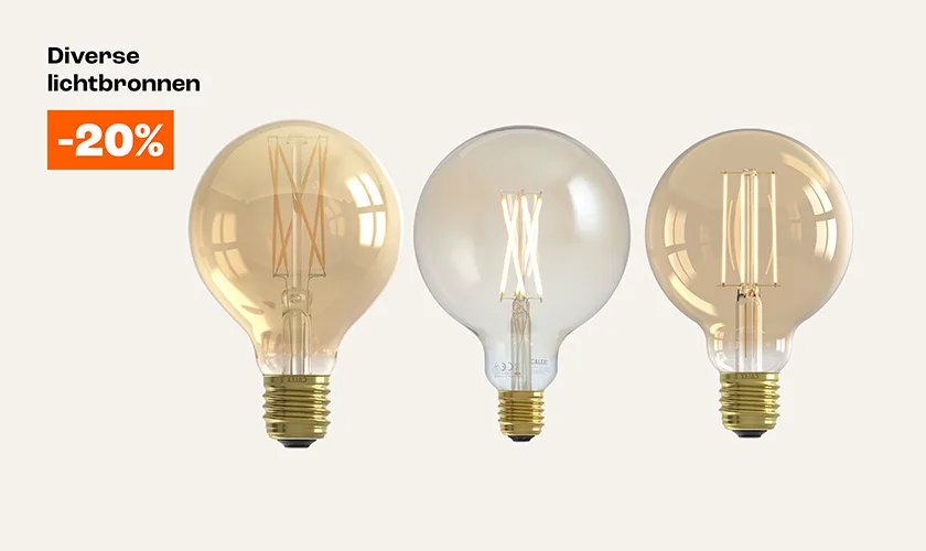 20% korting op diverse lichtbronnen