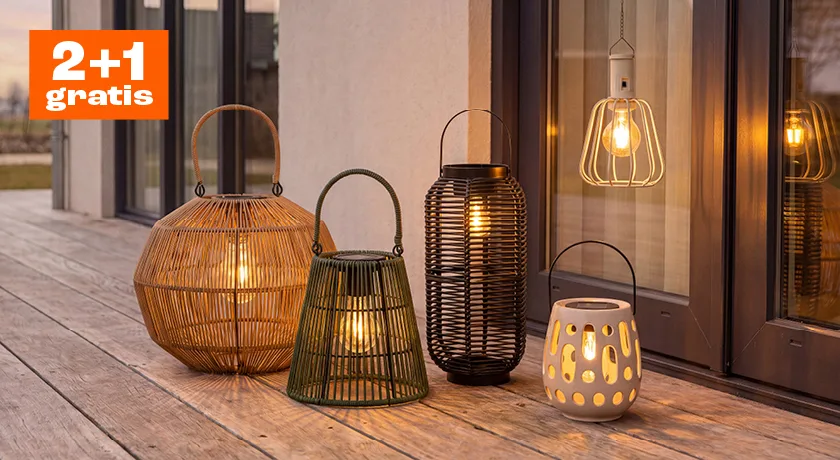 Alle solar buitenverlichting 2+1 gratis