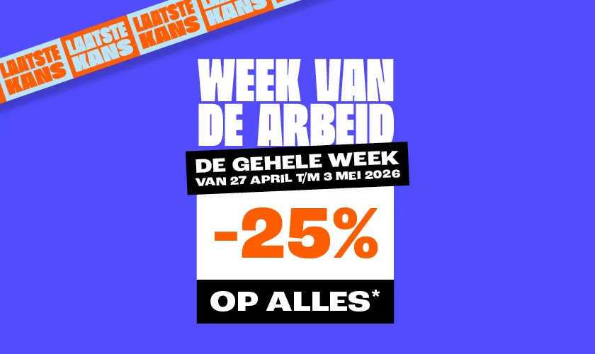 Laatste dag voor 25% korting op alles vanaf 2 stuks