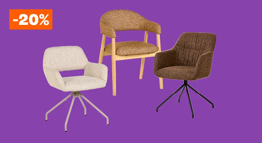 Stoelen Domaso, Dongo en Teramo 20% korting vanaf 2 stuks