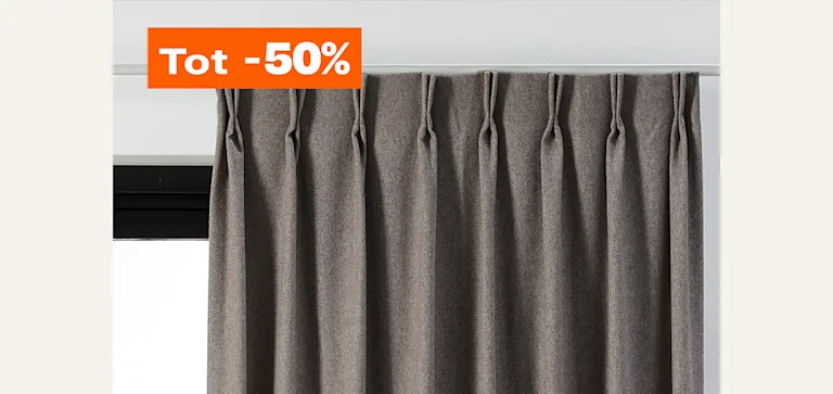 Tot 50% korting op geselecteerde gordijnen