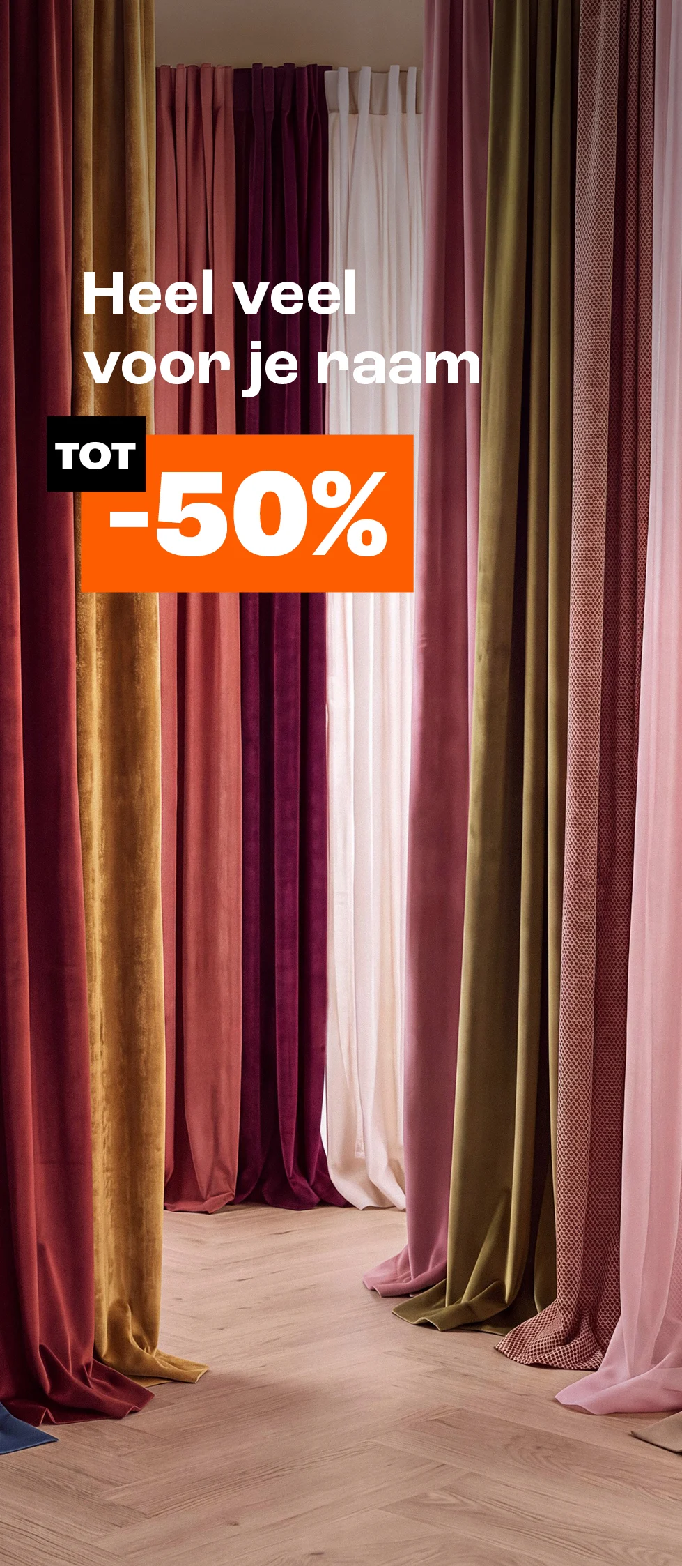 "Tot 50% korting op heel veel voor je raam"