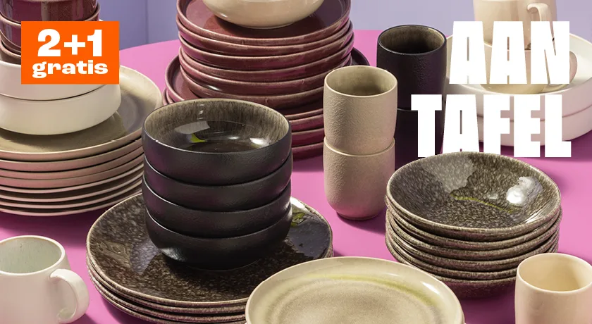 2+1 gratis op al het servies