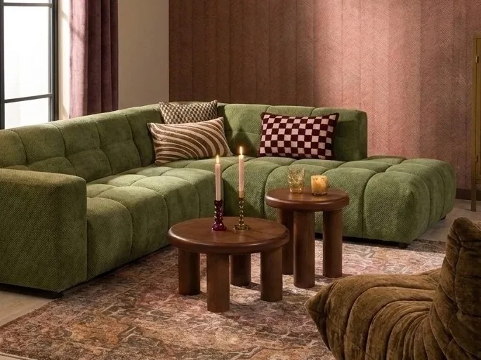 Retro bijzettafels van donker hout