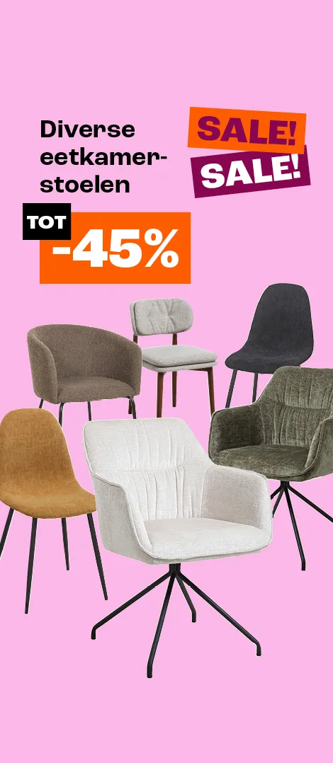 Diverse eetkamerstoelen tot 45% korting