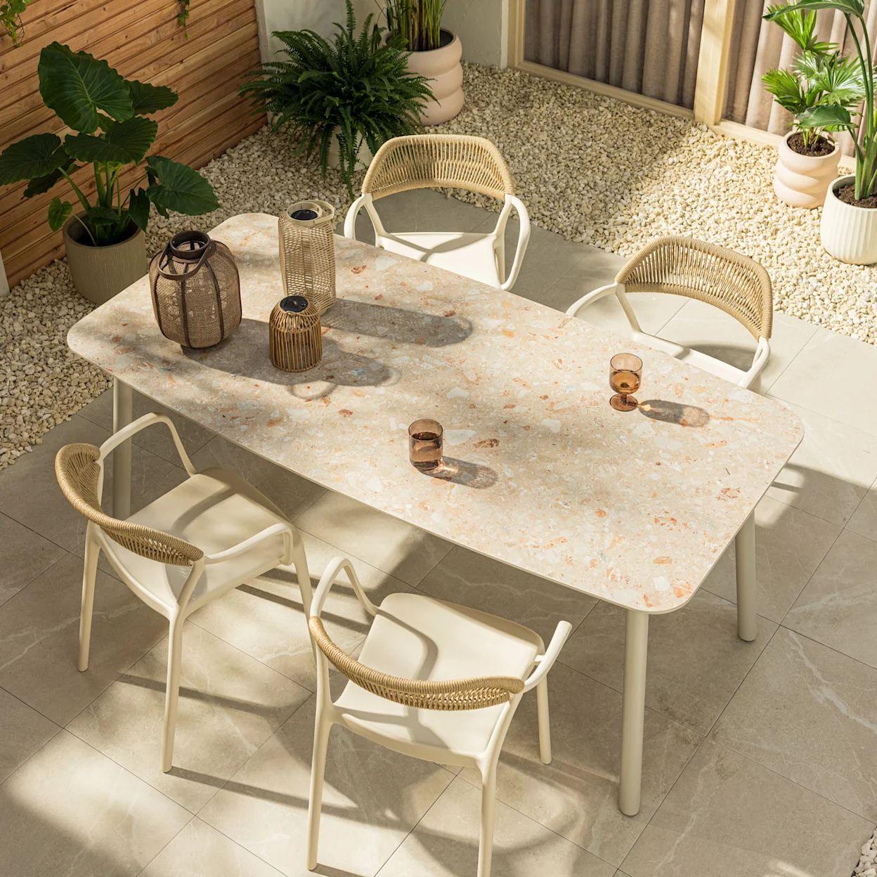 Tuintafel Trarego met terrazzo effect