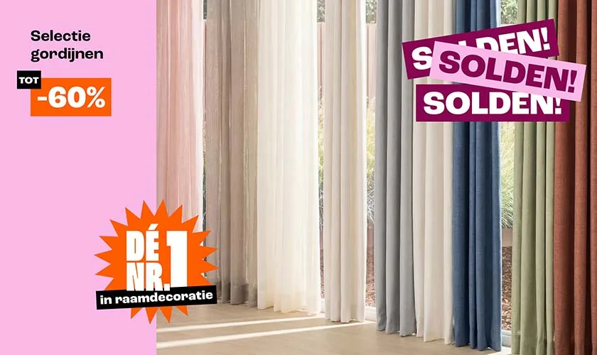 Tot 60% korting op geselecteerde gordijnen desktop