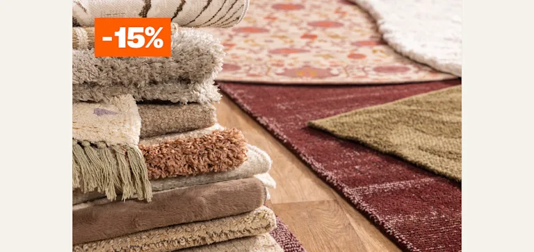 15% korting op alle vloerkleden