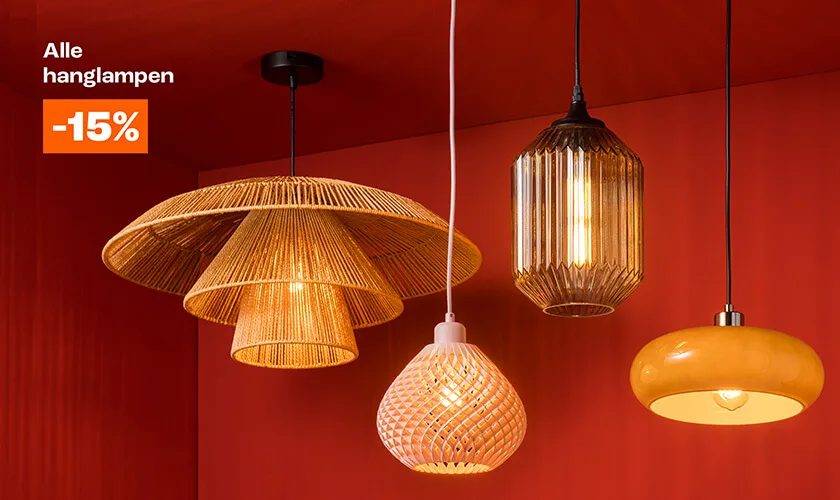 15% korting op alle hanglampen