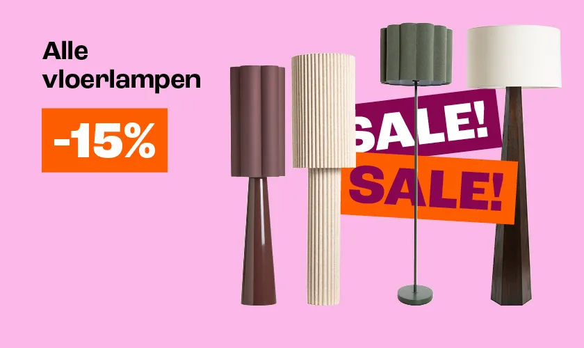 15% korting op alle vloerlampen