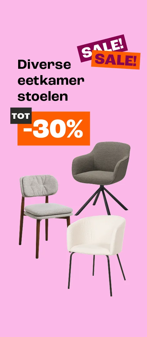 Diverse eetkamerstoelen tot 30% korting