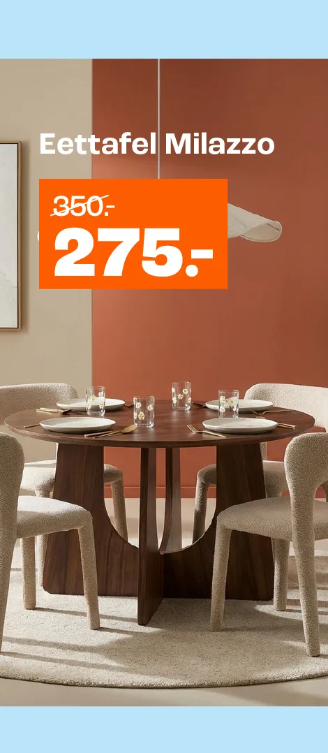 Eettafel Milazzo van €350,- voor €275,-