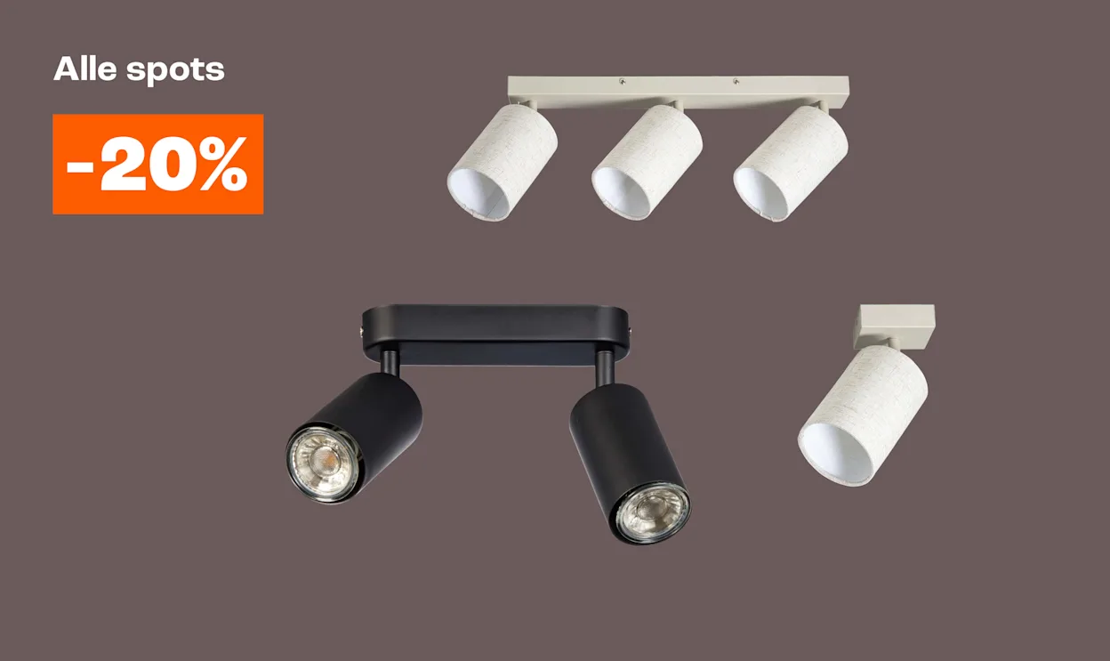 20% korting op alle spots