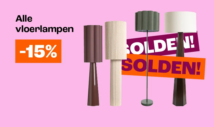 15% korting op alle vloerlampen