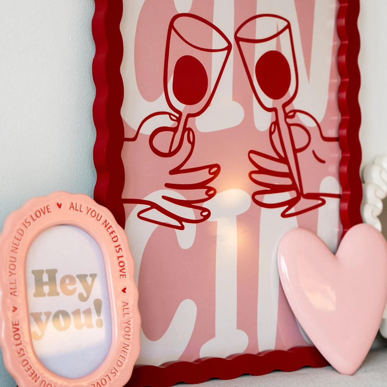 Feestelijke disco items, roze disco hart