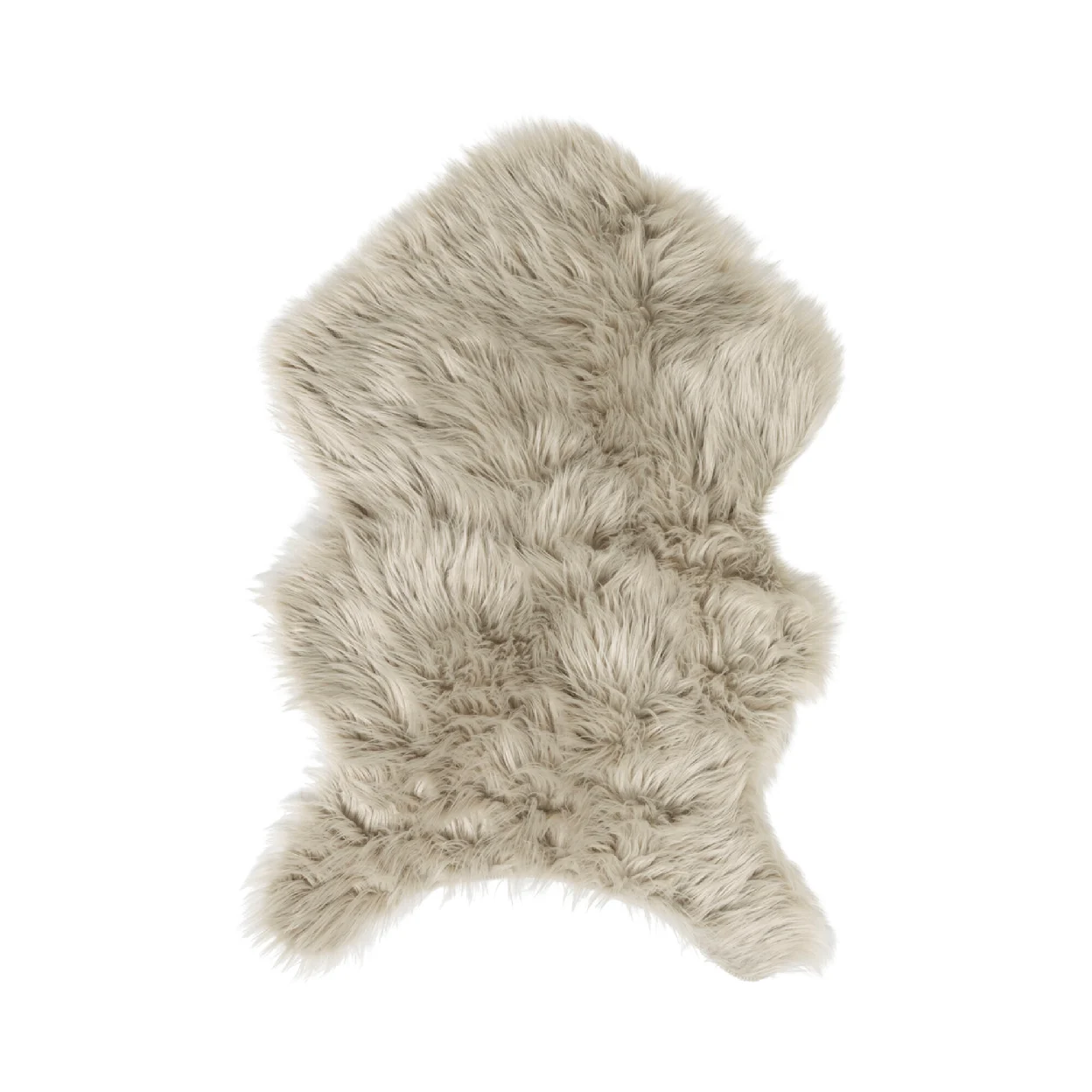 Greige schapenkleed van hoogpolige polyester stof