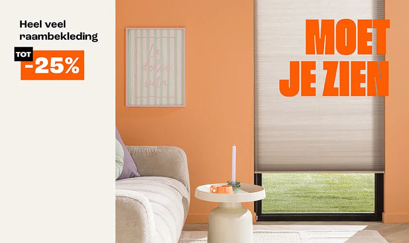 Tot 25% korting op heel veel raambekleding