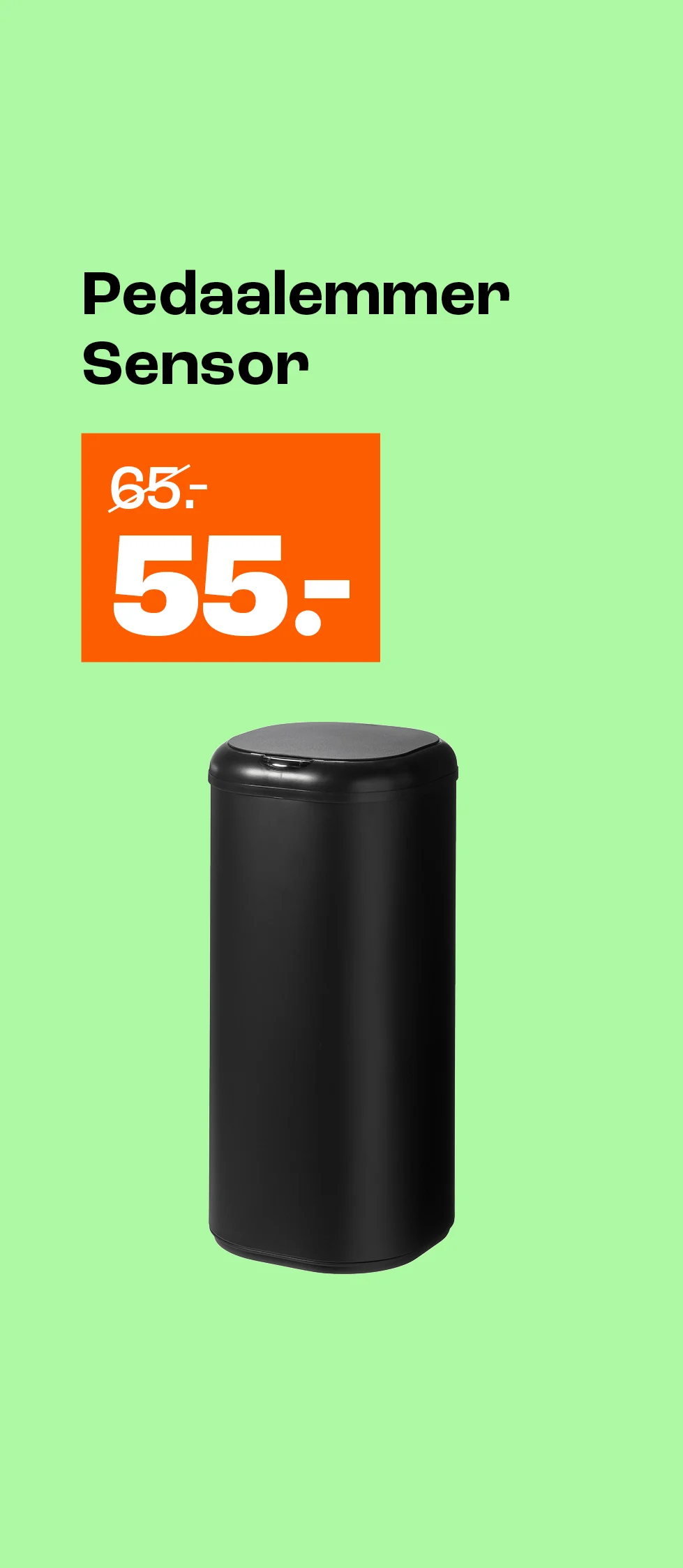 Product tile banner - Prullenbak met sensor van €65,- voor €55,-
