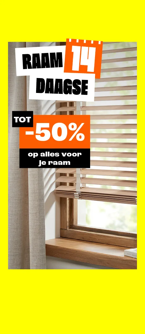 Raam14Daagse: tot 50% korting op alles voor je raam