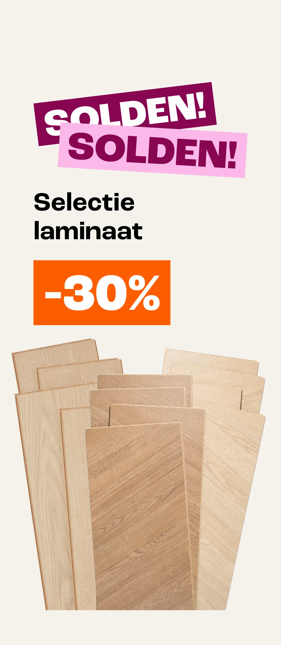 30% korting op een selectie laminaat