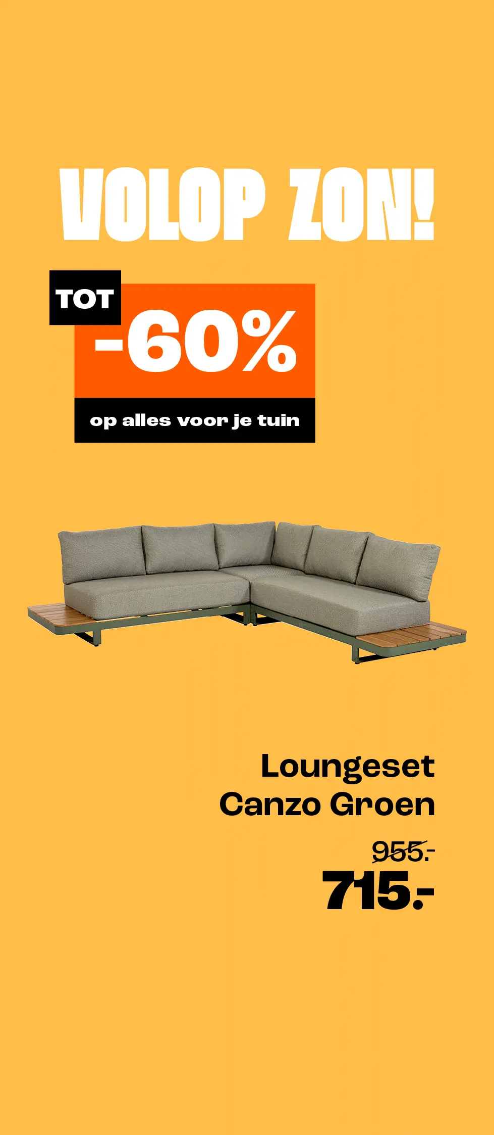 Product tile banner - Extra acties loungesets + webbing zwart