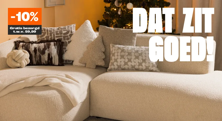 10% korting op alle hoekbanken