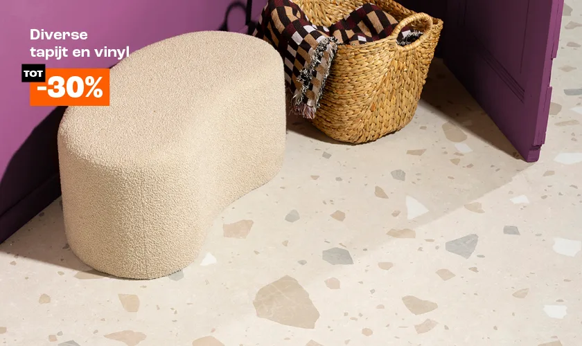 30% korting op diverse tapijt en vinyl vloeren