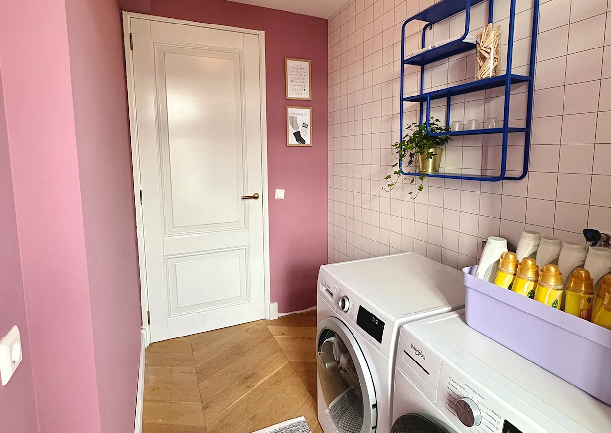 Washok van Leonie ter Veldt na de make-over met roze verfkleur Misty Mauve van Kwantum