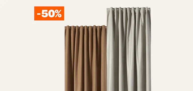 50% korting op kant-en-klaar gordijn Roos en Marike