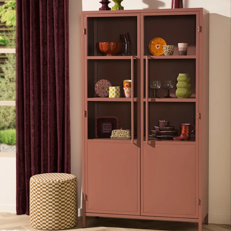 Dressoirkast metaal roze