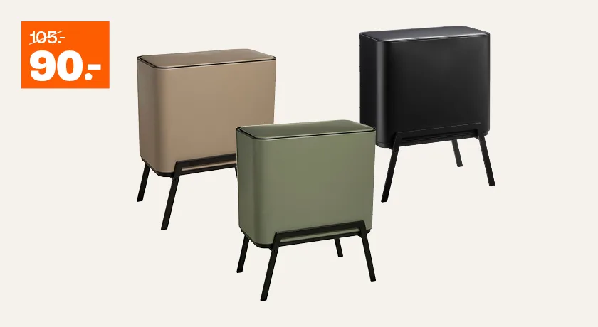 Afvalemmer op pootjes 28+12+5l van 105 voor 90