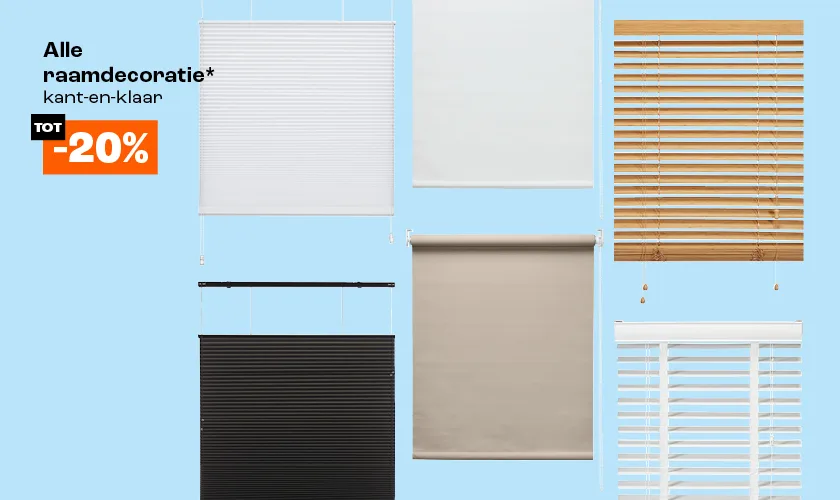 Tot 20% korting op veel Kant & Klaar Raamdecoratie