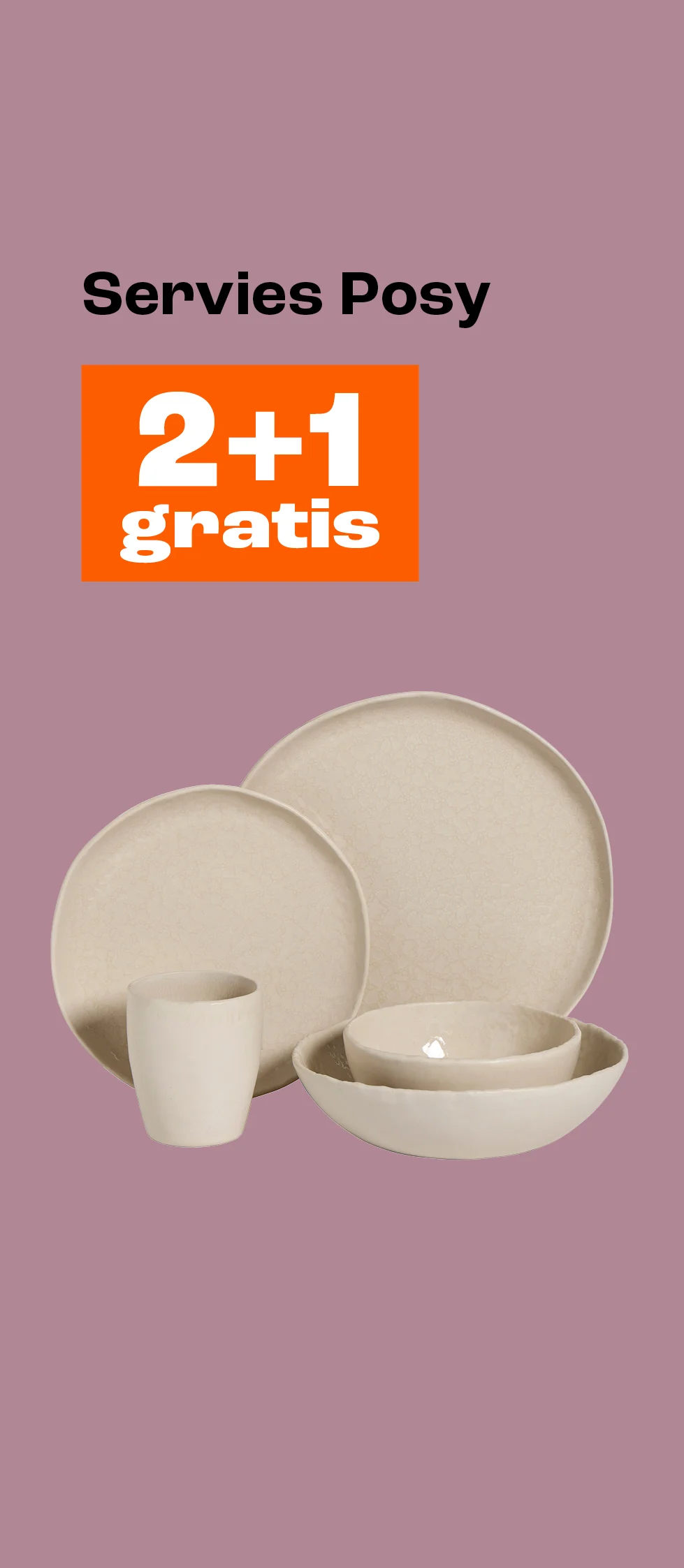 Product tile banner - Servies Posy 2+1 gratis - Week 44/45