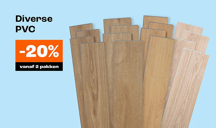 20% korting op diverse pvc vloeren vanaf 2 pakken