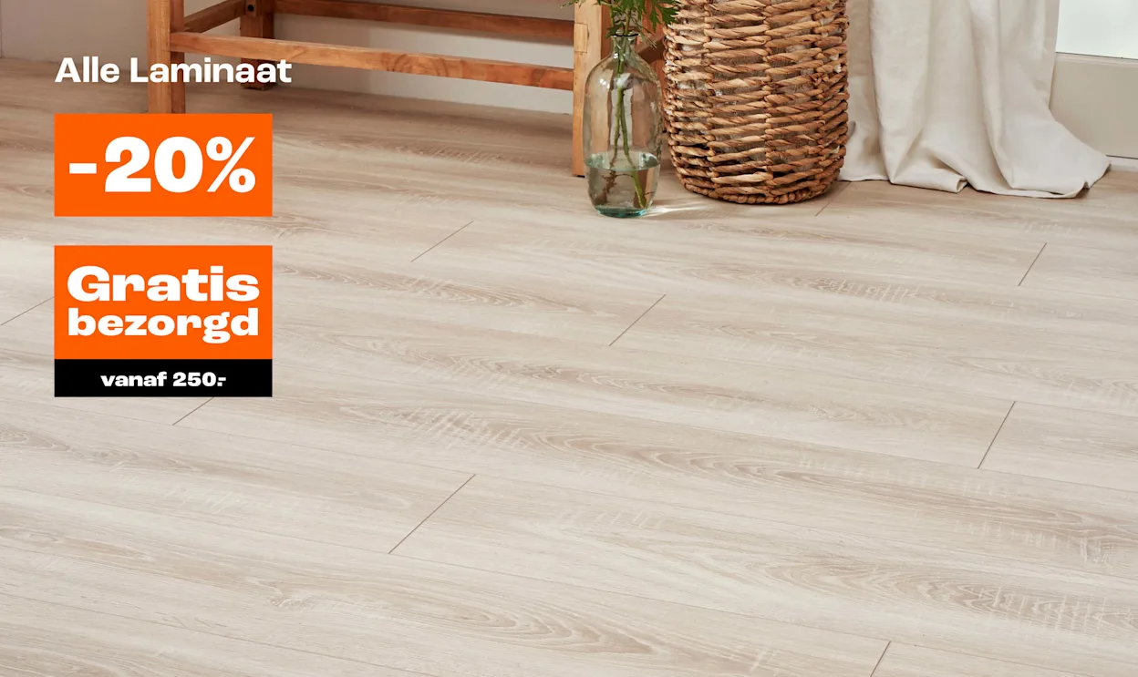 20% korting op alle laminaat + gratis bezorgd vanaf €250