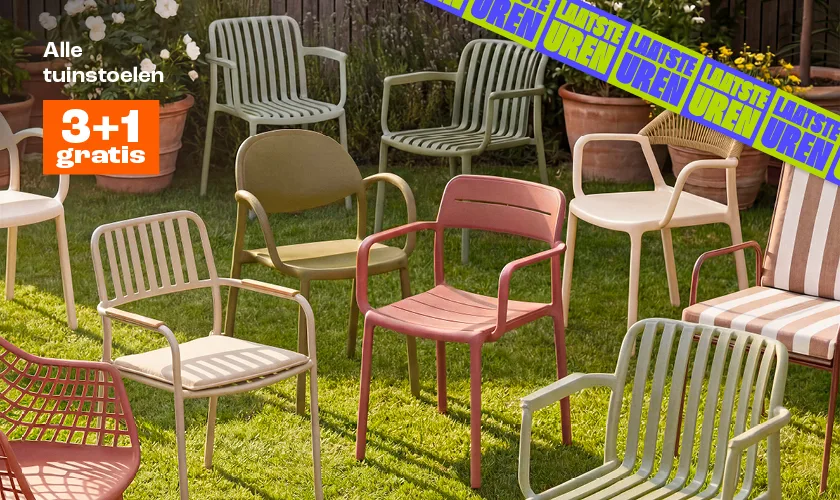 Laatste uren voor de actie: alle tuinstoelen 3+1 gratis